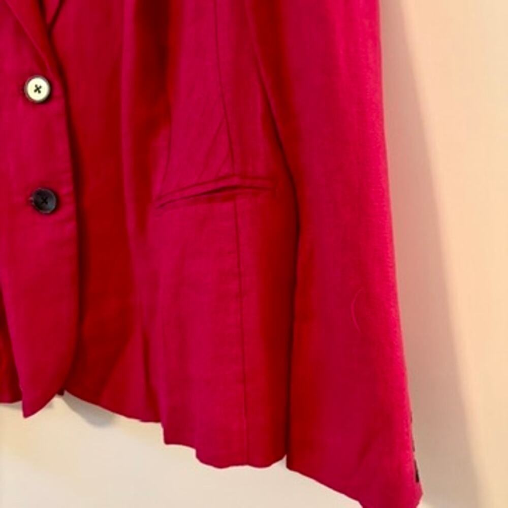 NWT Pure Collection Talbots Blazer Pink  SZ 18 100% Linen 2 Button - Picture 2 of 14